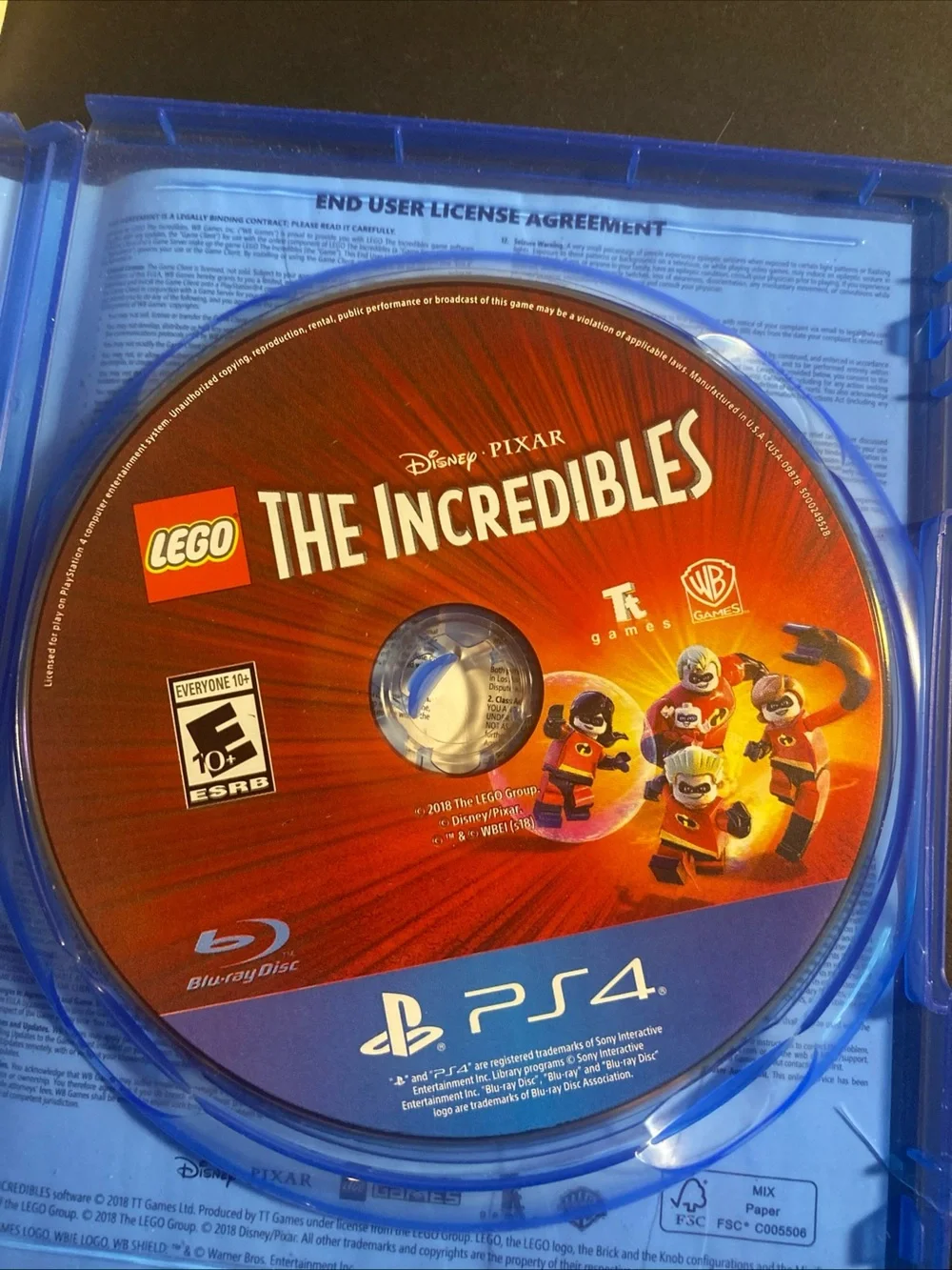 The Incredibles (PlayStation 4, 2018) Case & Disc Only (case Is Flawed)